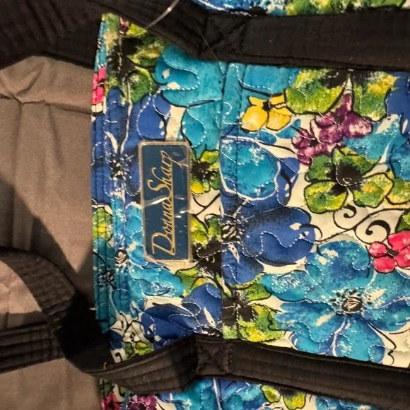 Donna Sharp Blue & Green Quilted Purse and Matching Wallet - Picture 2 of 9